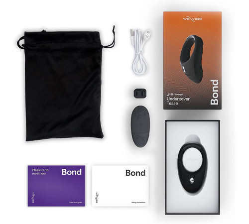 Черное эрекционное кольцо для ношения We-Vibe Bond