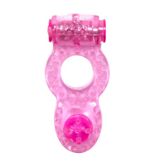 Розовое эрекционное кольцо с вибрацией Rings Ringer