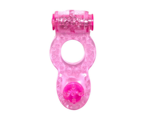 Заказать Розовое эрекционное кольцо с вибрацией Rings Ringer