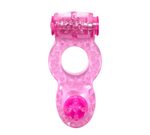 Розовое эрекционное кольцо с вибрацией Rings Ringer