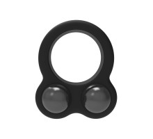 Черное эрекционное кольцо с утяжелителями Cockring Dual Weight
