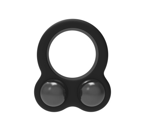 Черное эрекционное кольцо с утяжелителями Cockring Dual Weight