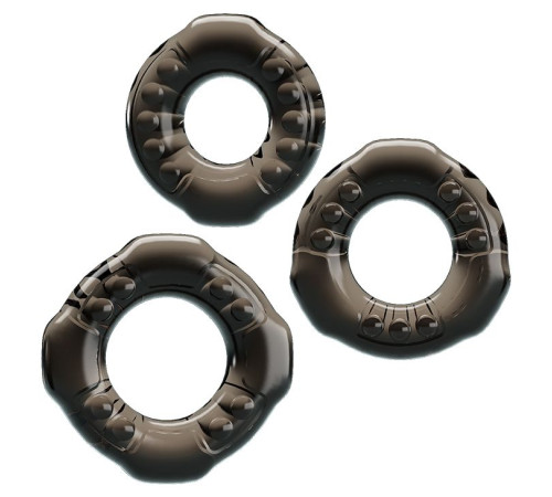 Набор из 3 эластичных дымчатых эрекционных колец