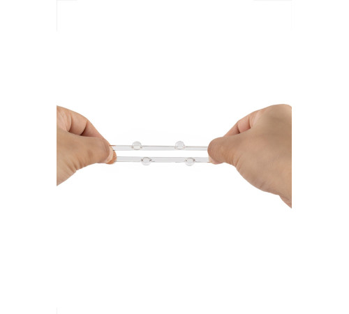 Прозрачное эластичное эрекционное кольцо с 6 шариками