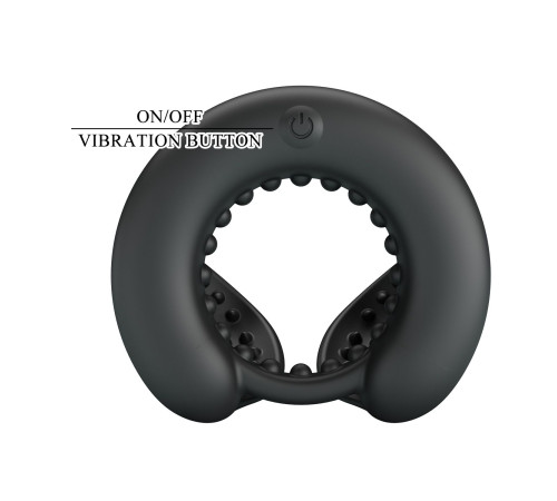 Черное эрекционное виброкольцо Quentin