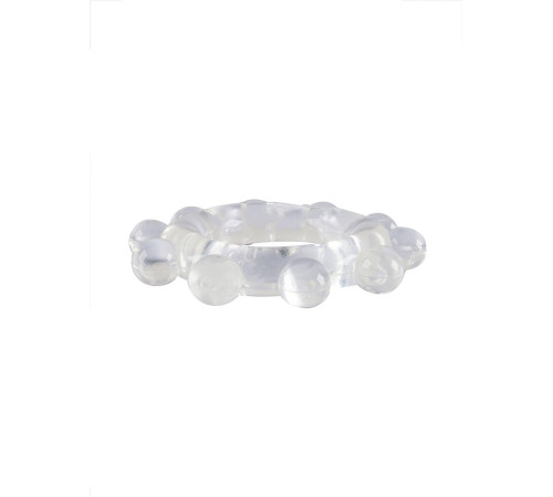 Прозрачное эрекционное кольцо со стимулирующими шариками