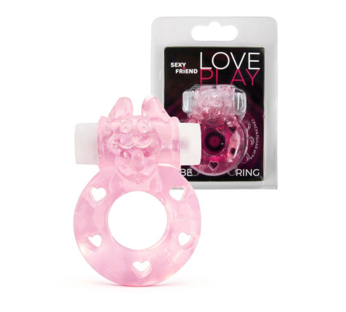 Розовое эрекционное виброкольцо в форме зайчика