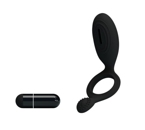 Эрекционное кольцо с клиторальной виброподушечкой Ethel