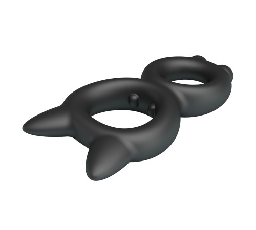 Черное двойное эрекционное кольцо Toran