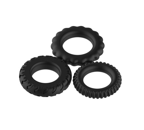 Набор из 3 рельефных эрекционных колец Sex Expert