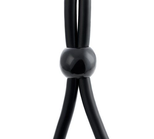 Черное лассо на пенис с одной бусиной