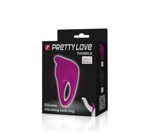 Чёрное эрекционное виброкольцо Thimble