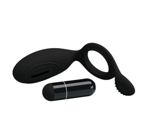 Эрекционное кольцо с клиторальной виброподушечкой Ethel