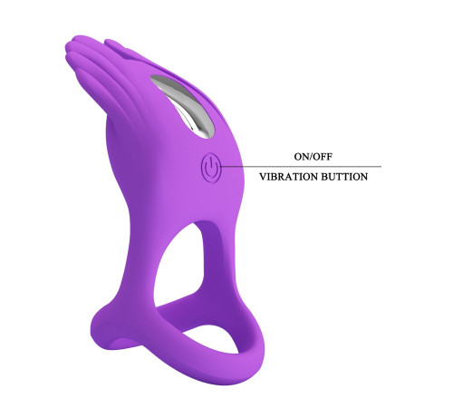 Фиолетовое перезаряжаемое виброкольцо на пенис Silas