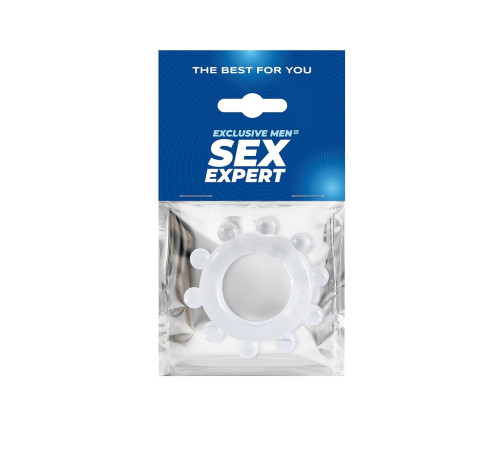 Прозрачное эрекционное кольцо со стимулирующими шариками