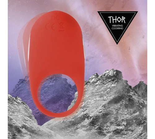 Красное кольцо с вибрацией Thor Cockring Красное кольцо с вибрацией Thor Cockring