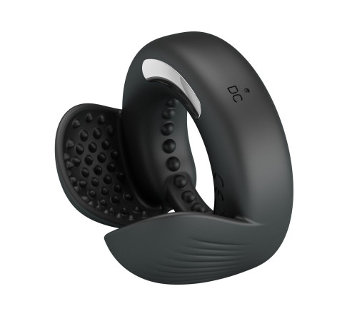 Черное эрекционное виброкольцо Quentin