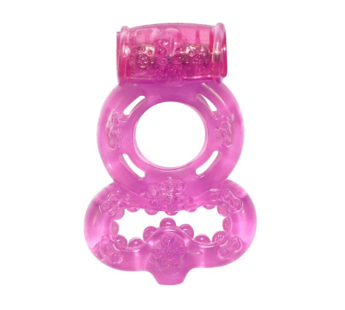Розовое эрекционное кольцо Rings Treadle с подхватом