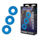 Заказать Комплект из трех голубых колец для эрекции 3-Pack Ultra-Stim Stretch Cock Rings