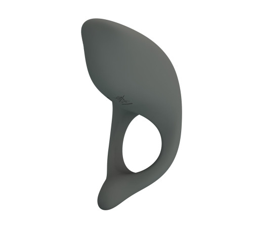 Серое эрекционное кольцо с вибростимуляцией клитора