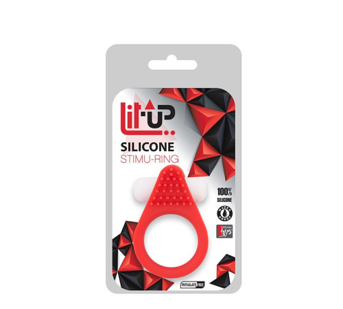 Красное эрекционное кольцо LIT-UP SILICONE STIMU RING 1 RED