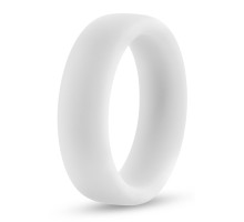 Белое люминесцентное эрекционное кольцо Silicone Glo Cock Ring