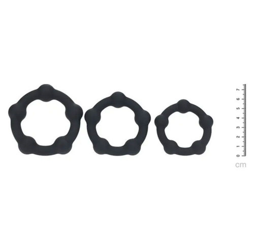 Набор из 3 эрекционных колец Beaded Silicone Cockring Set