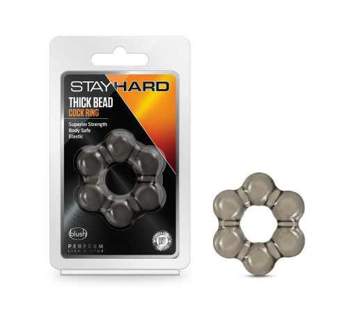 Дымчатое эрекционное кольцо Stay Hard Thick Bead Cock Ring Дымчатое эрекционное кольцо Stay Hard Thick Bead Cock Ring