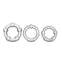 Набор из 3 прозрачных эрекционных колец Stay Hard Beaded Cockrings