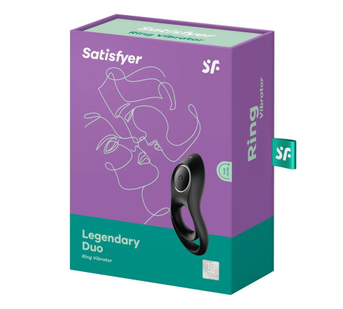 Черное эрекционное виброкольцо Legendary Duo