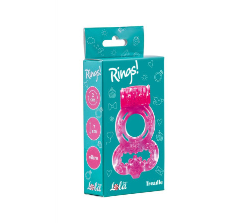 Розовое эрекционное кольцо Rings Treadle с подхватом