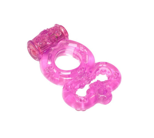 Розовое эрекционное кольцо Rings Treadle с подхватом