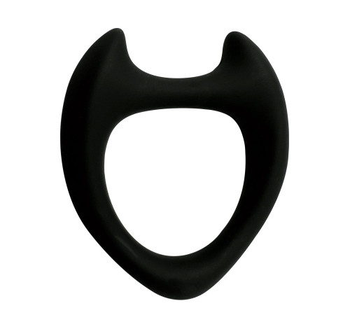 Черное эрекционное кольцо с рожками Wooomy Toro M