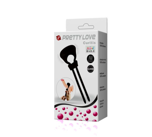 Чёрное лассо на пенис с вибрацией