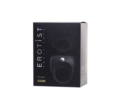 Черное эрекционное виброкольцо Erotist Cosm