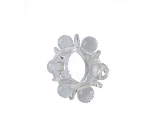 Прозрачное эрекционное кольцо с шариками и шипами