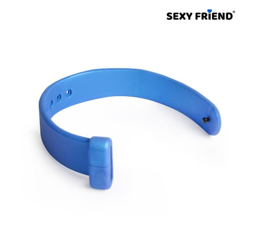 Голубой эрекционный ремешок-утяжка