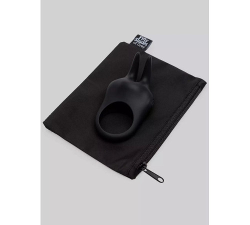 Черное эрекционное виброкольцо Sensation Rechargeable Vibrating Rabbit Love Ring