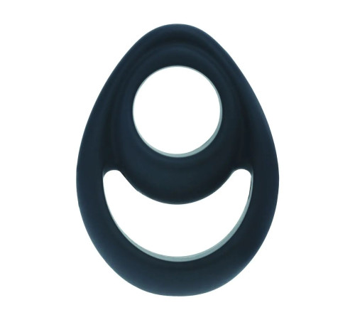 Черное эрекционное кольцо Double Ergo Silicone Cockring