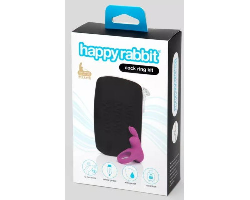 Заказать Фиолетовое эрекционное виброкольцо Happy Rabbit Cock Ring Kit