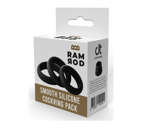 Набор из 3 черных эрекционных колец Smooth Silicone Cockring Pack