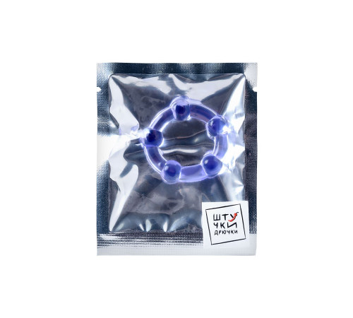 Фиолетовое эрекционное кольцо на пенис с бусинами