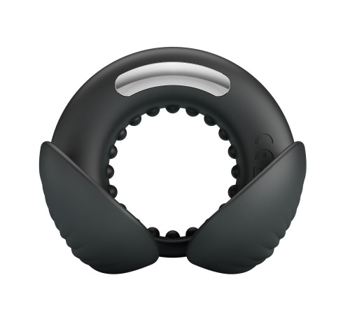 Черное эрекционное виброкольцо Quentin