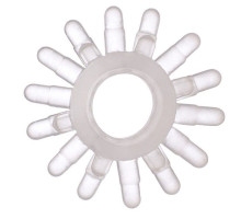 Прозрачное гелевое эрекционное кольцо с шипиками