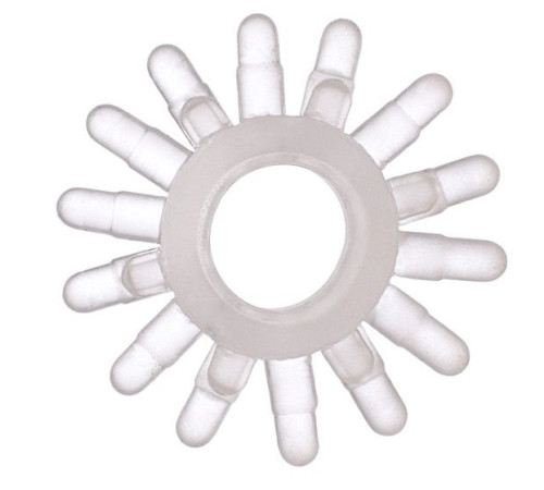 Прозрачное гелевое эрекционное кольцо с шипиками