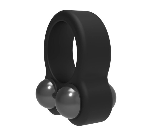 Черное эрекционное кольцо с утяжелителями Cockring Dual Weight