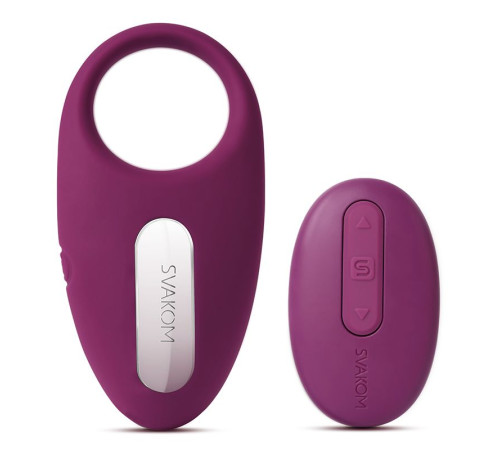 Фиолетовое эрекционное кольцо Winni с вибрацией и пультом ДУ