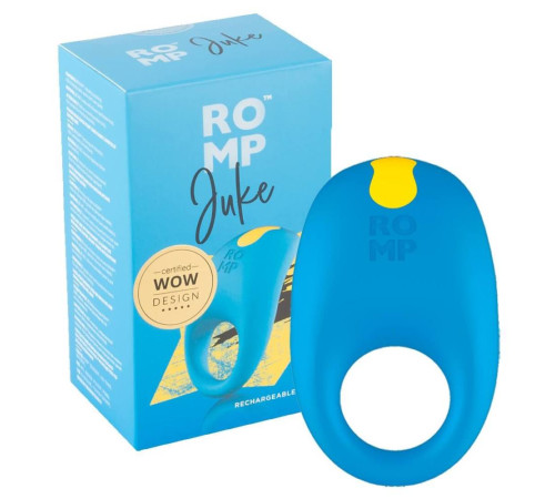Синее эрекционное виброкольцо Romp Juke