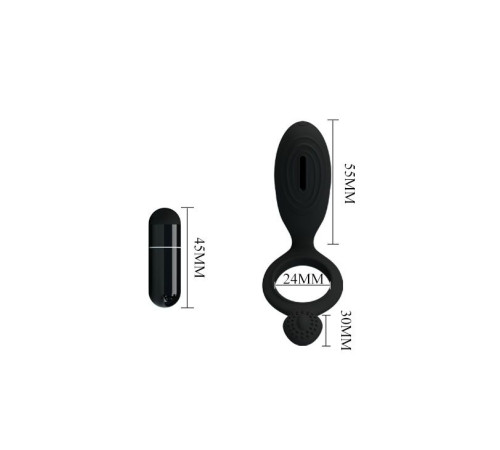 Эрекционное кольцо с клиторальной виброподушечкой Ethel