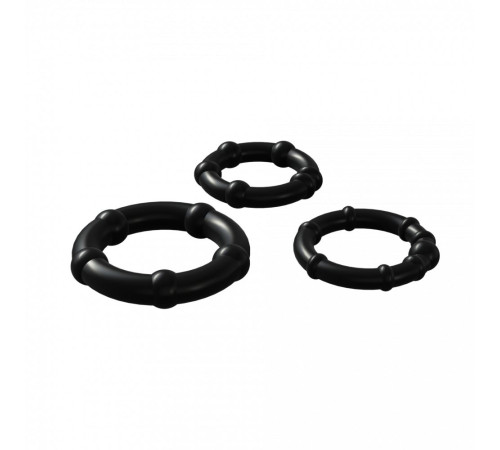 Набор из 3 черных эрекционных колец Babooom Ring Set